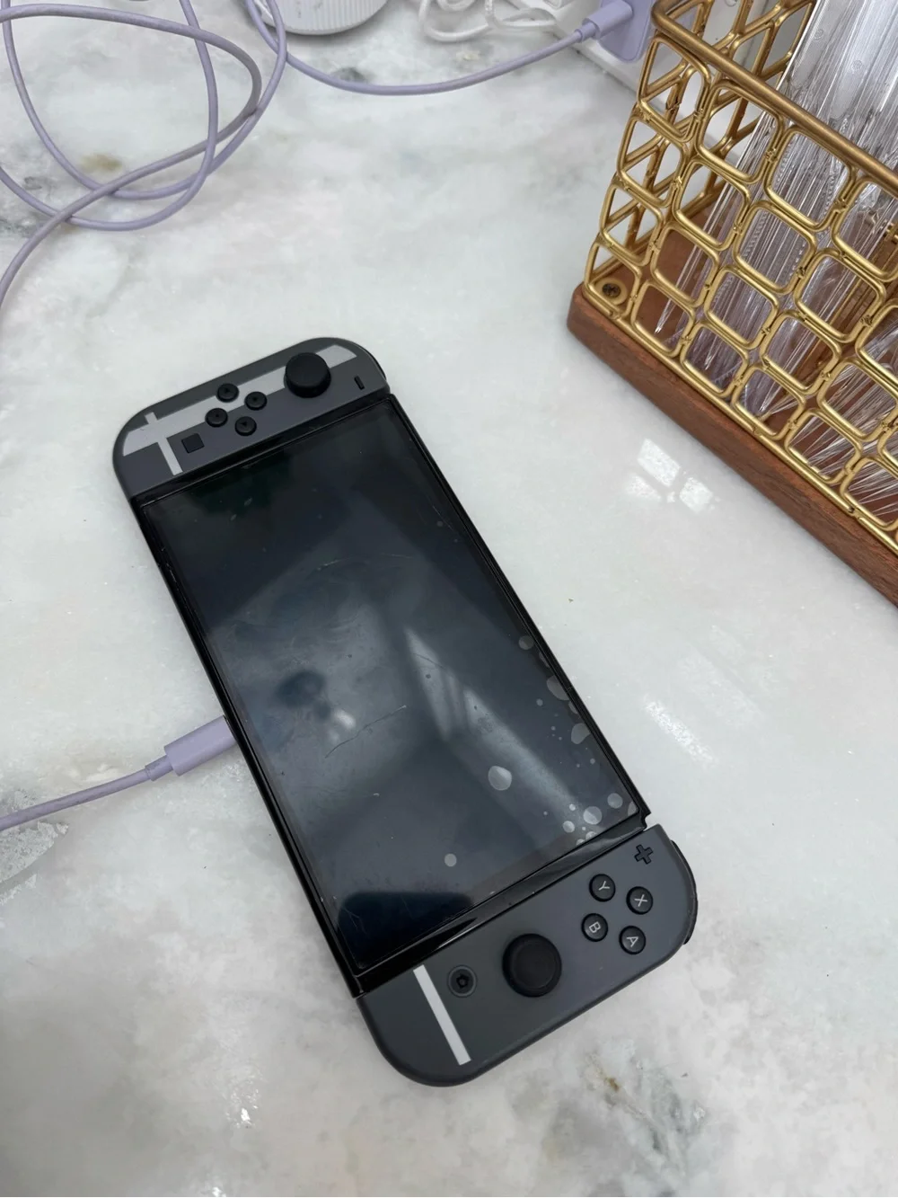 Nintendo Switch OLED Gray Joy-Con Console with Accessories